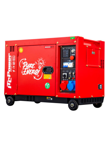 ITC POWER Groupe électrogène 6300W Diesel 230V/400V Insonorisé 8000D-T